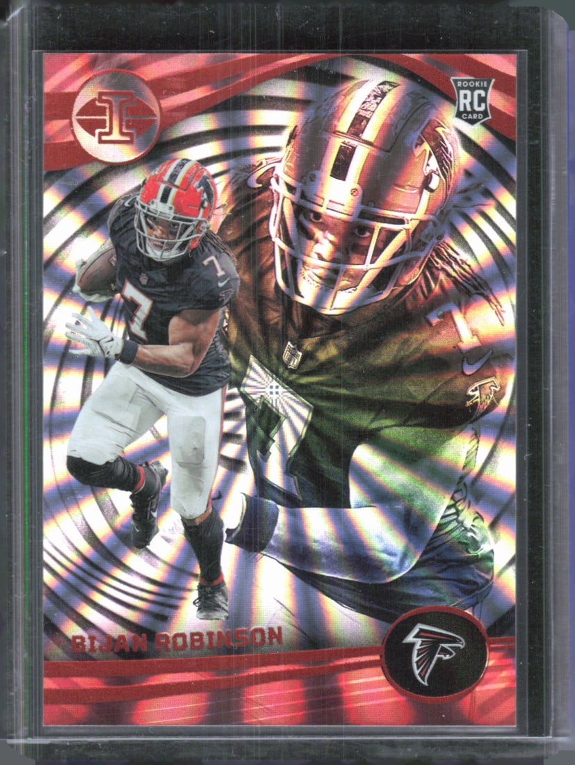 Bijan Robinson Sunburst Trophy Collection RC SP 2023 Panini Illusions #6 Football Sports Card: Bijan Robinson Sunburst Trophy Collection RC SP 2023 Panini Illusions #6