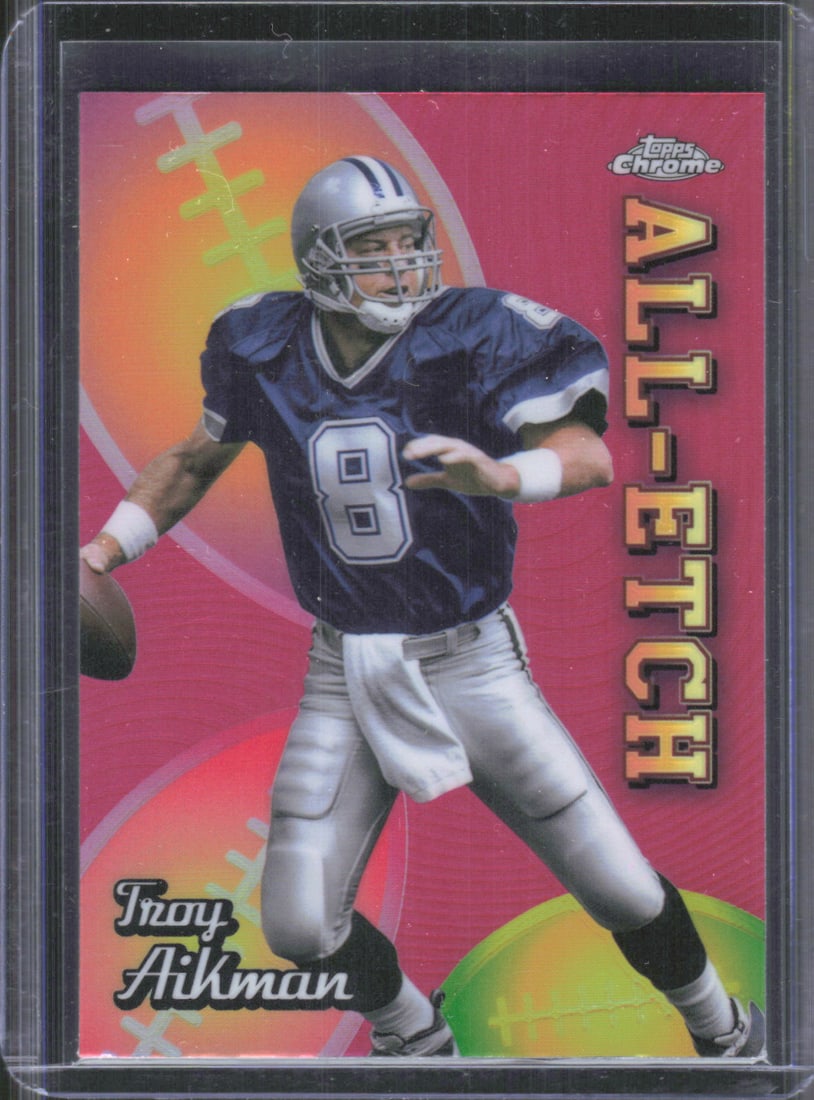 Troy Aikman Chrome All-Etch Pink Refractor 2024 Topps Chrome #CAE-TA Football Sports Card (1 of 2)