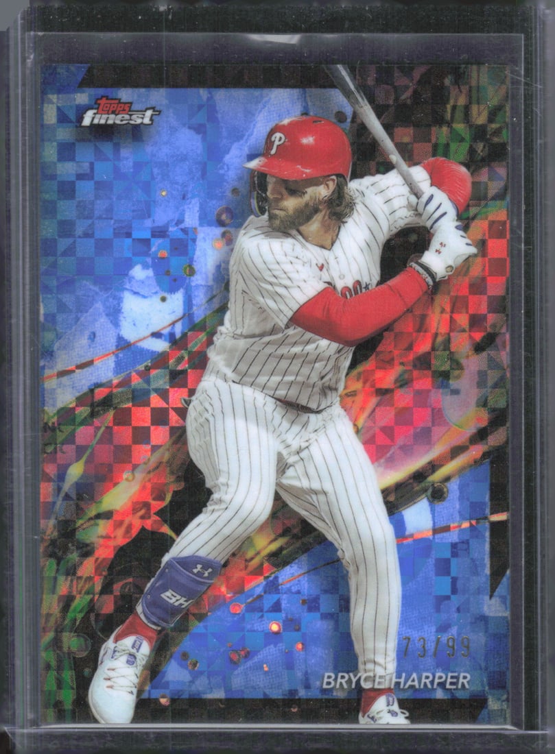 Bryce Harper Blue Checkerboard Refractor /99 2024 Finest #41 Baseball Sports Card: Bryce Harper Blue Checkerboard Refractor /99 2024 Finest #41