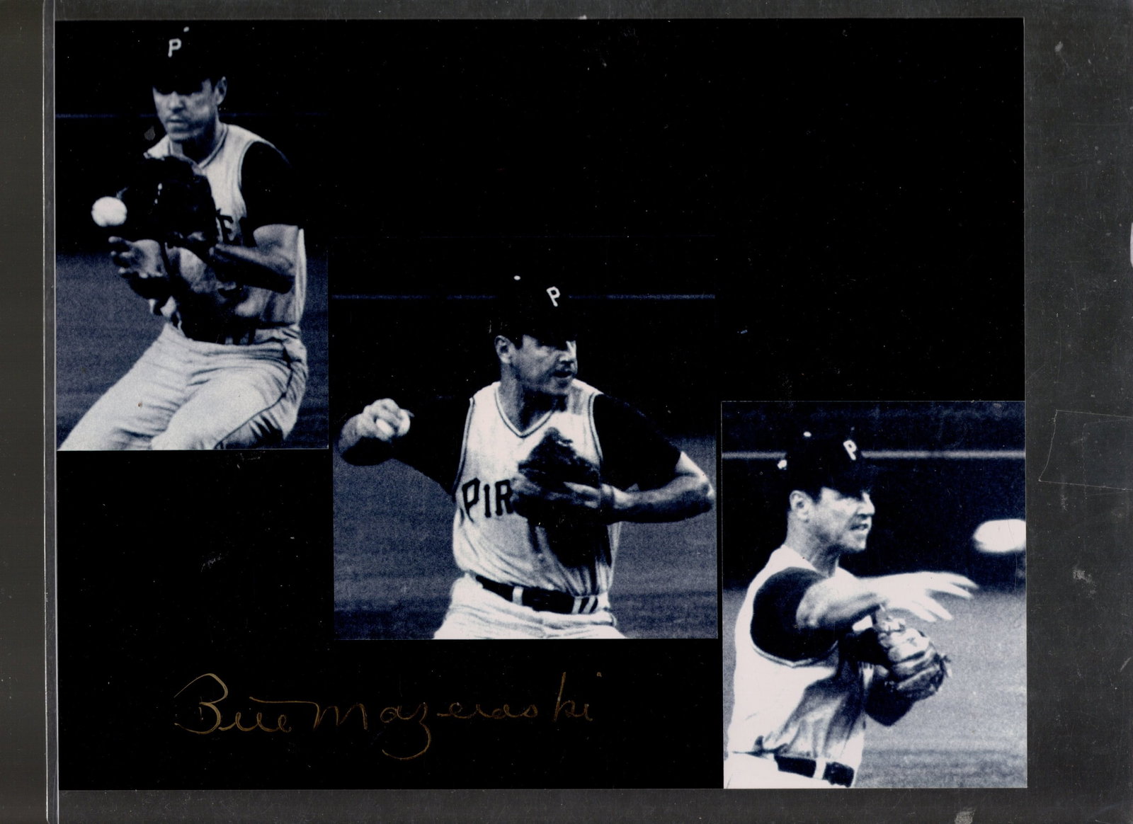 Bill Mazeroski Photograph from his Personal Collection Signed with Hunt Auctions Certification: Bill Mazeroski Sepia Tones Photograph from his Personal Collection Signed with Hunt Auctions Certification