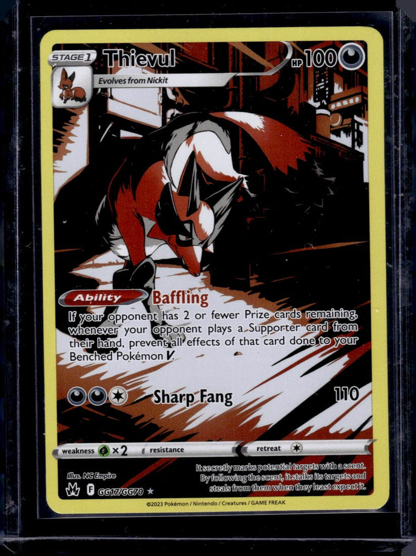 2023 Pokemon Crown Zenith Thievul Full Art GG17/GG70: 2023 Pokemon Crown Zenith Thievul Full Art GG17/GG70