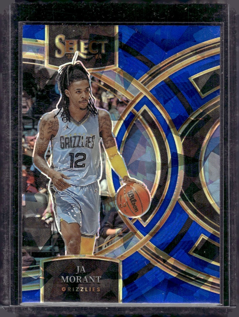 Ja Morant Blue Cracked Ice 2023-24 Panini Select #136 (1 of 2)