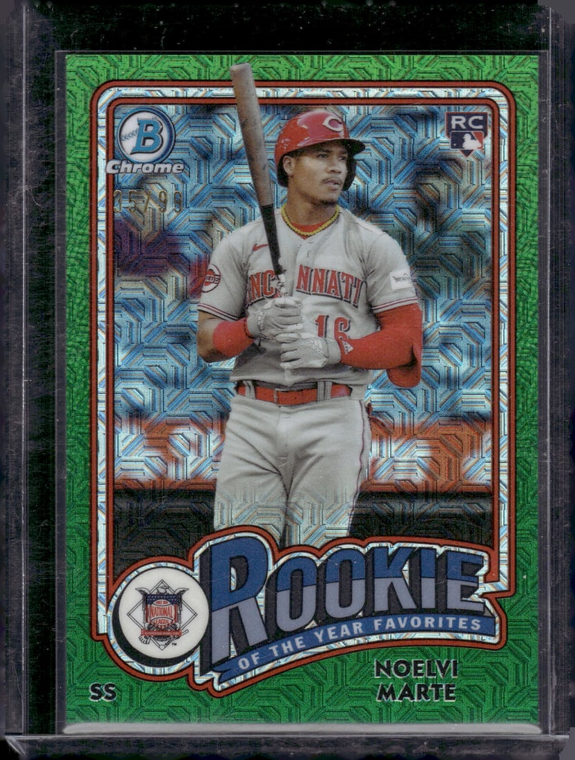 Noelvi Marte Green Mojo Refractor RC /99 2024 Bowman Chrome #ROY4: Noelvi Marte Green Mojo Refractor RC /99 2024 Bowman Chrome #ROY4