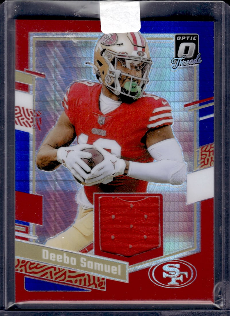 Deebo Samuel Blue Hyper Prizm Patch 2023 Donruss Optic #DT-DS (1 of 2)