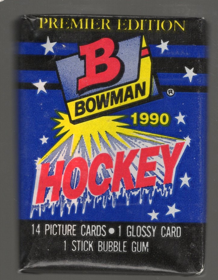 1990 Bowman Hockey Retail Box Wax Pack: 1990 Bowman Hockey Retail Box Wax Pack