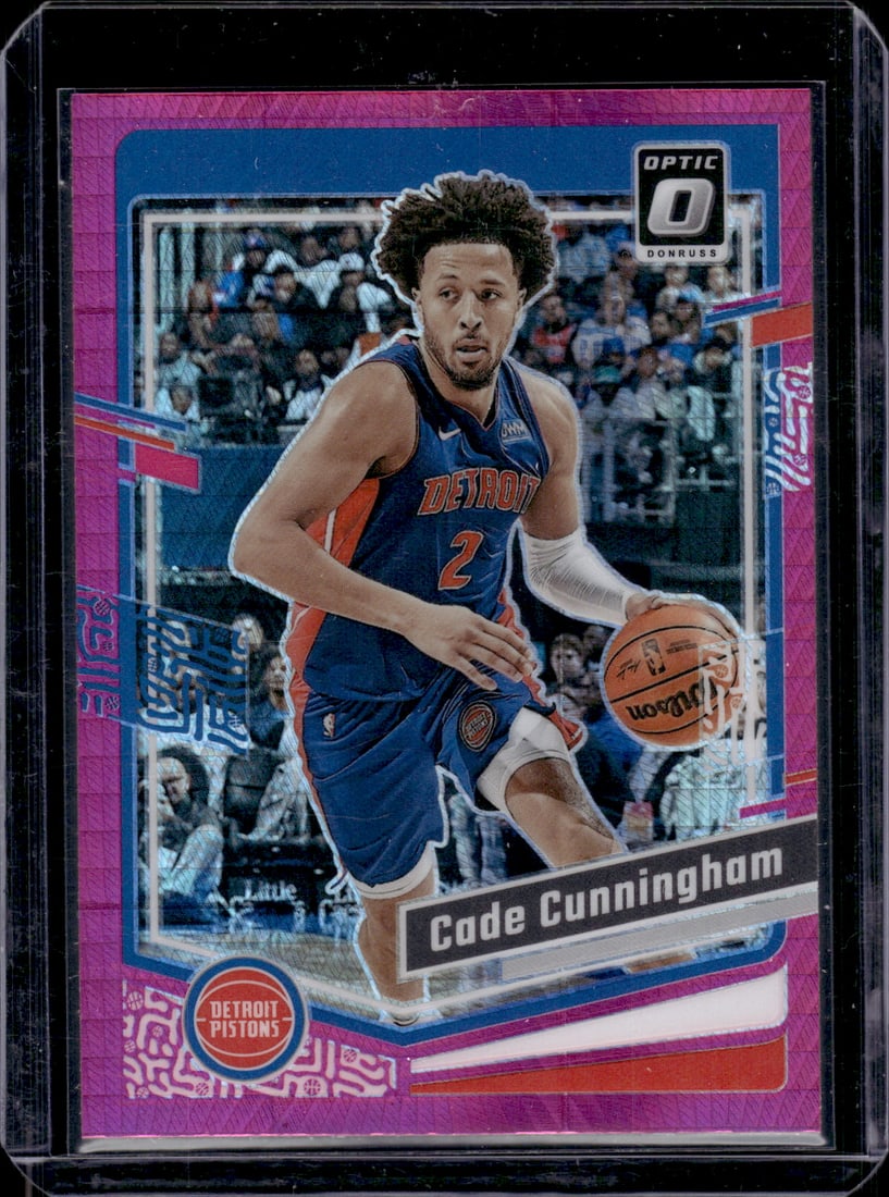Cade Cunningham Pink Hyper Prizm 2023-24 Donruss Optic #90 Basketball Card (1 of 2)