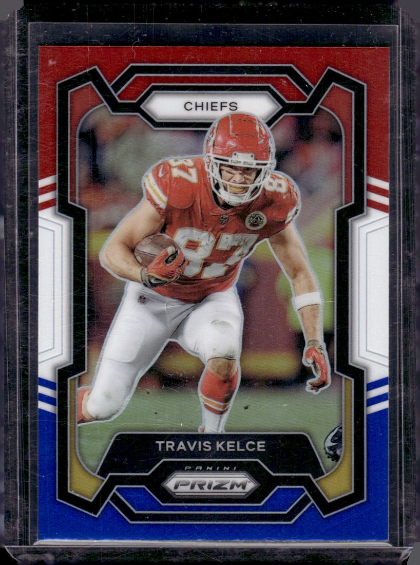 Travis Kelce Red White Blue Prizm 2023 Panini Prizm #151 Football Card (1 of 2)