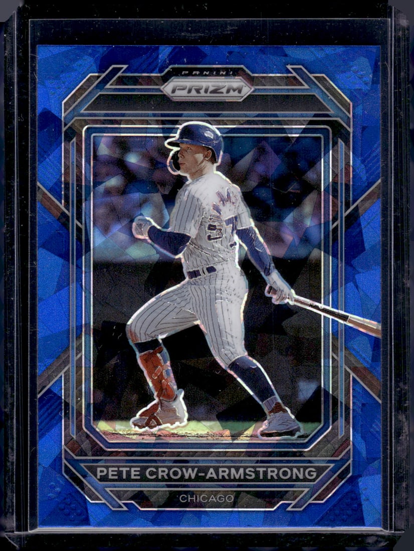 Pete Crow-Armstrong Blue Cracked Ice 2023 Panini Prizm #53 Baseball Card (1 of 2)