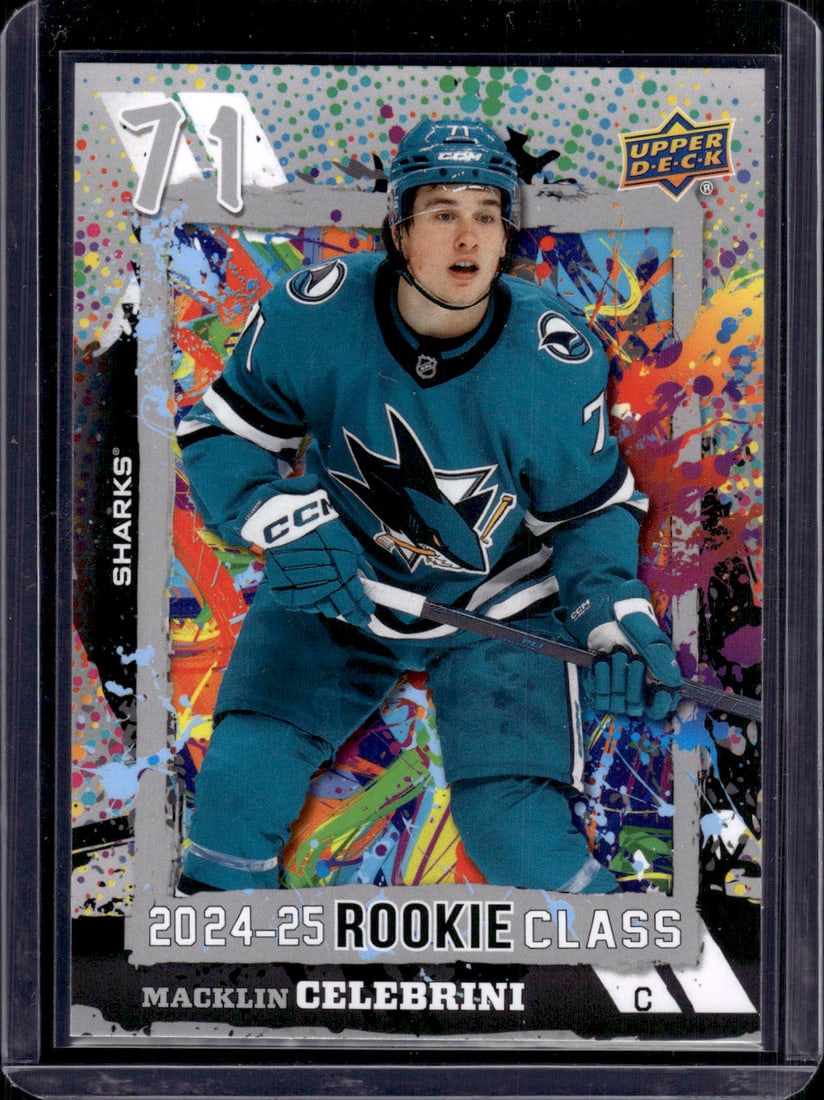Macklin Celebrini RC 2024-25 Upper Deck #RC-21 Hockey Card (1 of 2)