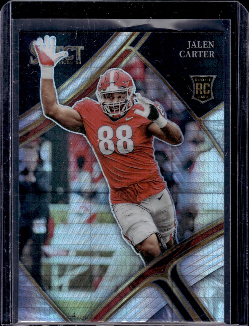 Jalen Carter Hyper Prizm RC 2023 Panini Select Draft Picks #112 Football Card (1 of 2)