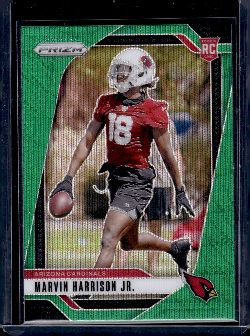 Marvin Harrison Jr. Green Wave Prizm RC 2024 Panini Prizm #375 Football Cards Sports Cards: Marvin Harrison Jr. Green Wave Prizm RC 2024 Panini Prizm #375 Football Card