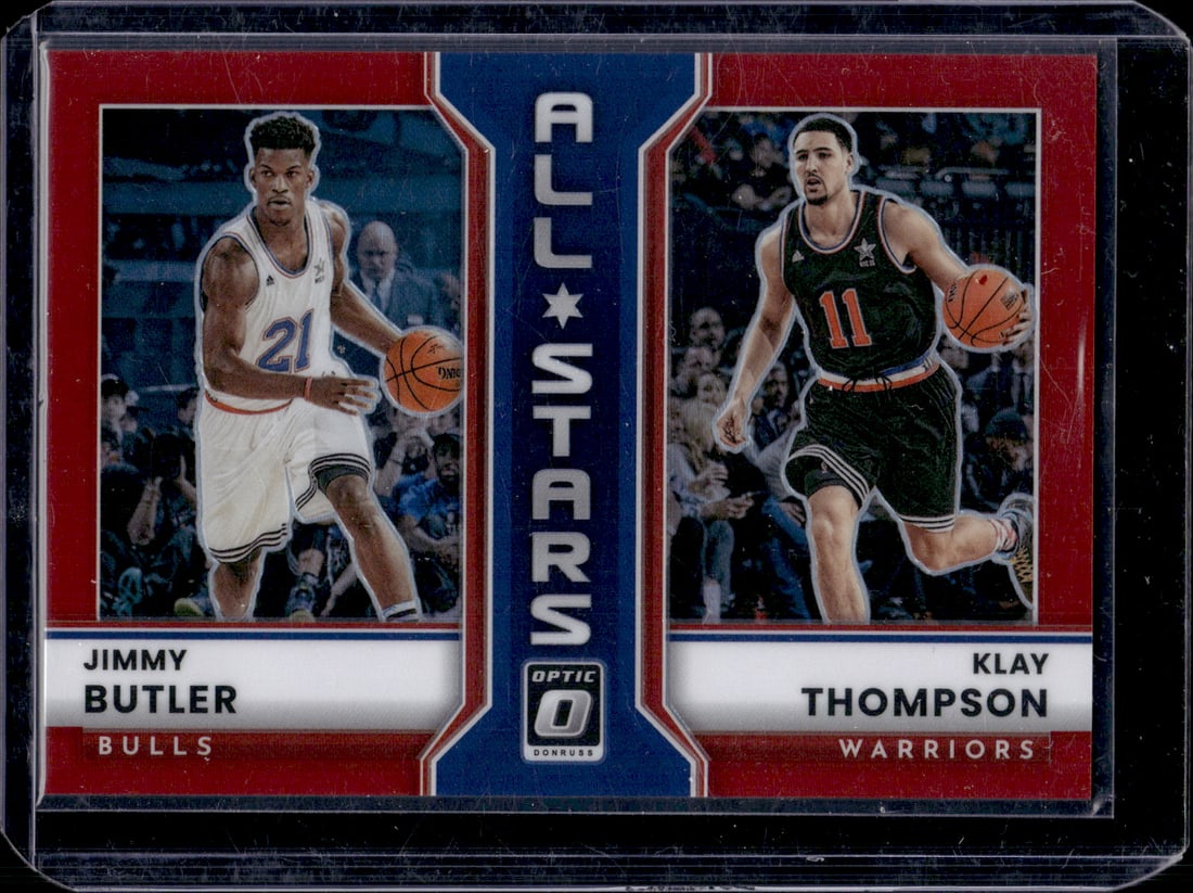 Jimmy Butler/Klay Thompson All Stars Red Prizm /99 2022-23 Donruss Optic #16 (1 of 2)