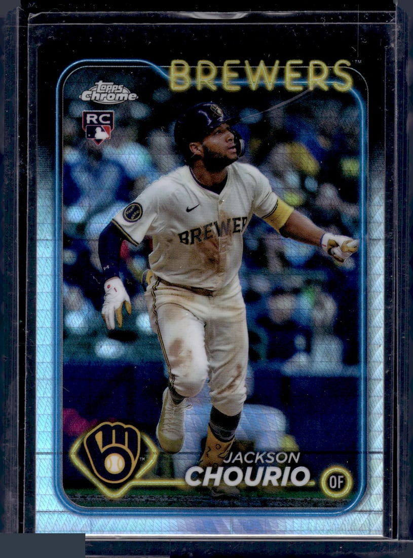 Jackson Chourio Prism Refractor RC 2024 Topps Chrome #USC18 Rookie Card Milwaukee Brewers (1 of 2)