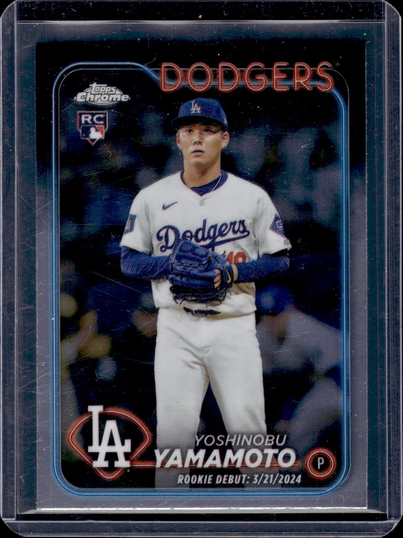 Yoshinobu Yamamoto RC 2024 Topps Chrome #USC108 Los Angeles Dodgers Pitcher Rookie Card (1 of 2)