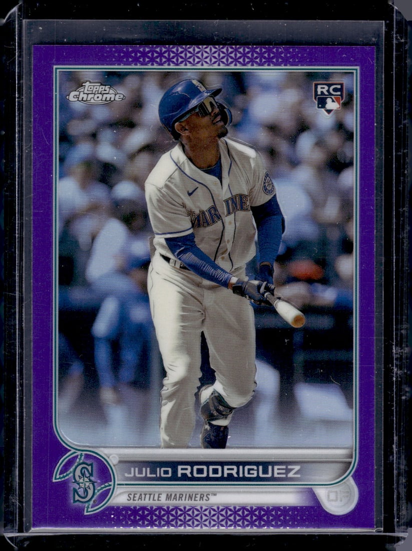 Julio Rodriguez Purple Refractor RC 2022 Topps Chrome #USC150 Baseball Card (1 of 2)