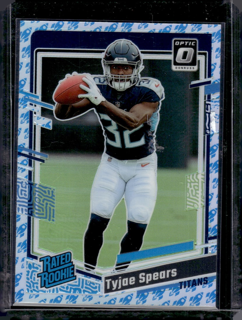 Tyjae Spears Rocket Emoji Prizm RC SSP 2023 Donruss Optic #297: Tyjae Spears Rocket Emoji Prizm RC SSP 2023 Donruss Optic #297