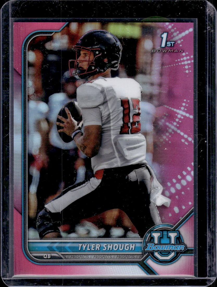 Tyler Shough 1st Bowman Pink Refractor 2022 Bowman U Chrome #30 (1 of 2)