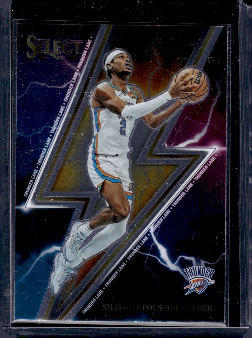 2023-24 Select Thunder Lane Shai Gilgeous-Alexander Baskeball Cards #11, NBA Trading Cards: 2023-24 Select Thunder Lane Shai Gilgeous-Alexander Basketball Cards #11, Oklahoma City Thunder, NBA MVP, Sports Cards, Basketball Trading Cards, NBA Cards