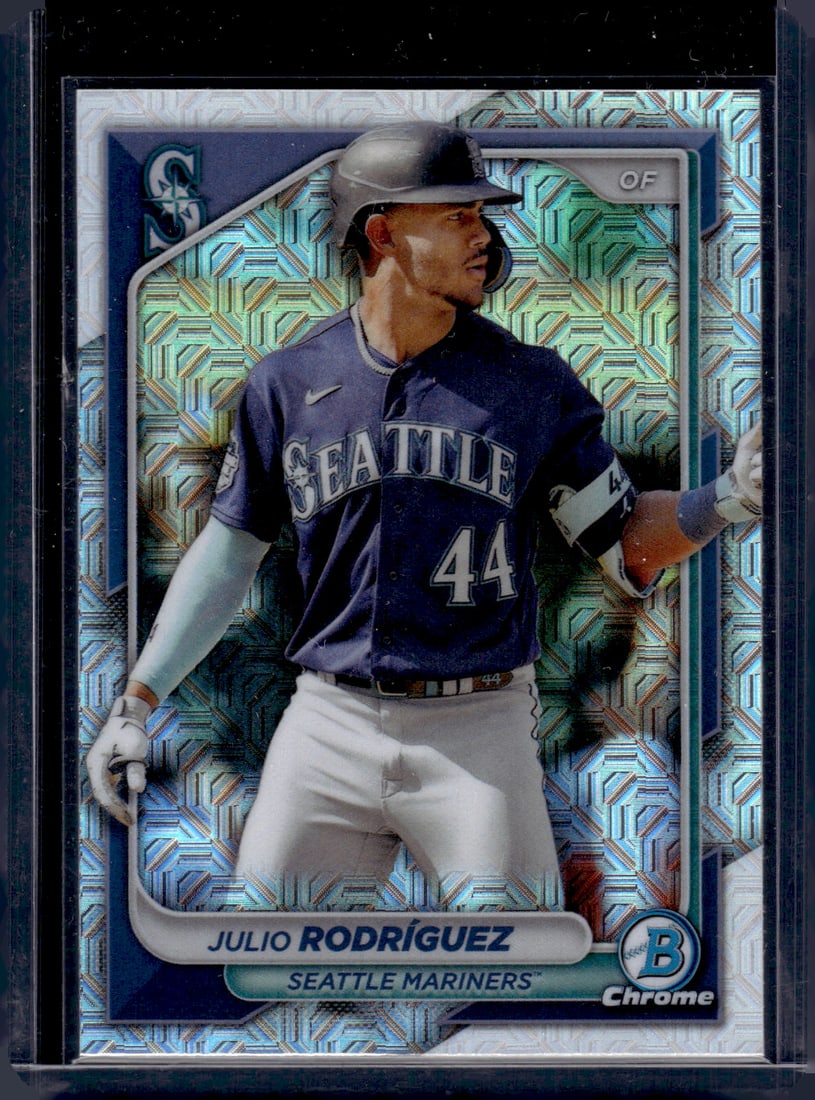 2024 Bowman Chrome Mojo Julio Rodriguez Mariners Baseball Card #90, MLB Trading Cards (1 of 2)
