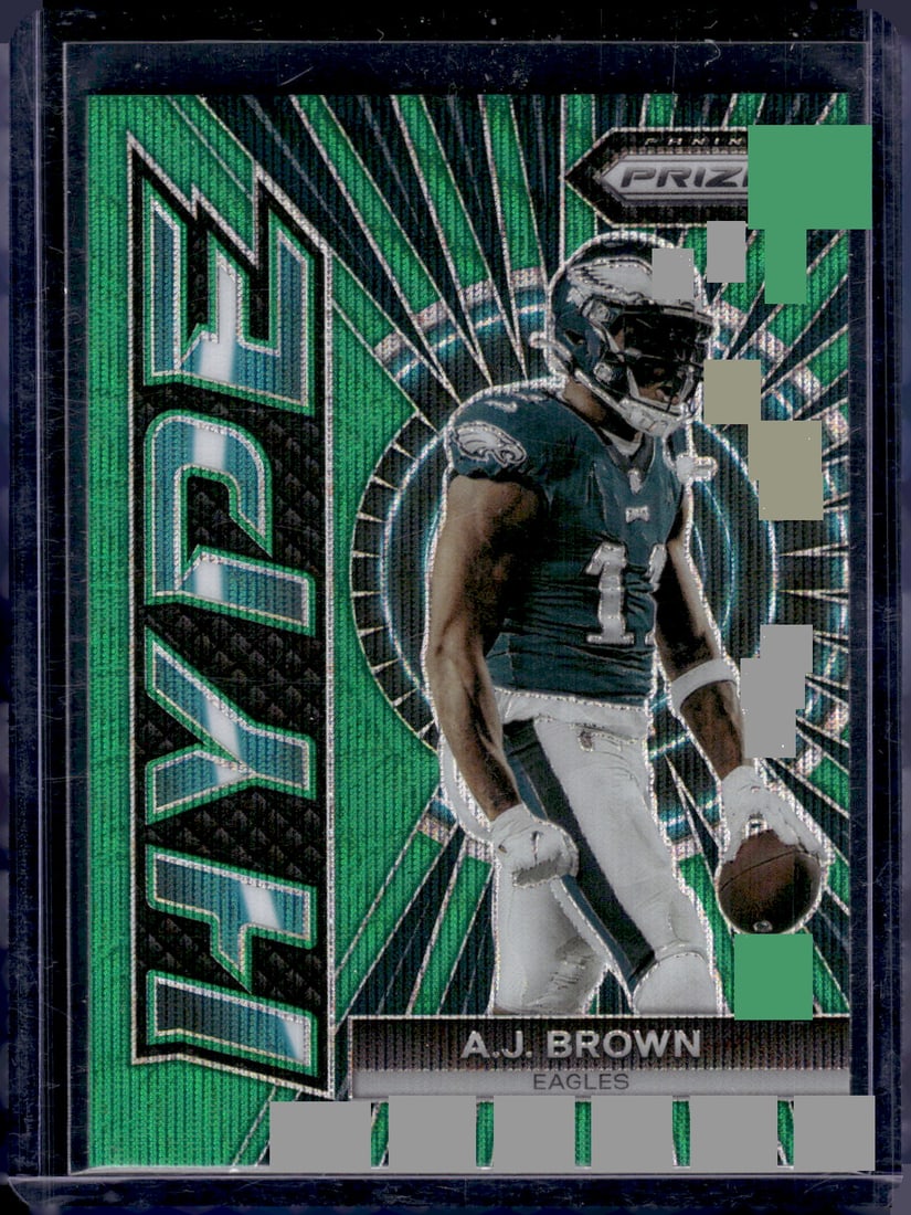 Aj Brown Hype Green Wave Prizm 2023 Panini Prizm #H-6 Philadelphia Eagles Player Cards: Aj Brown Hype Green Wave Prizm 2023 Panini Prizm #H-6, Football Cards, NFL Trading Cards, Super Bowl Winning Player Cards, Sports Cards