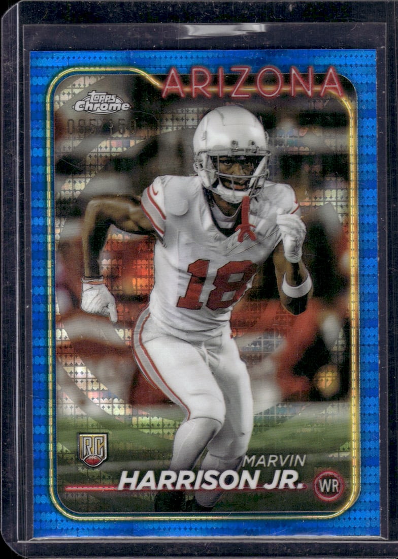 Marvin Harrison Jr. Blue Sonar Refractor RC /150 2024 Topps Chrome #204 Football Card: Marvin Harrison Jr. Blue Sonar Refractor RC /150 2024 Topps Chrome #204 Football Card