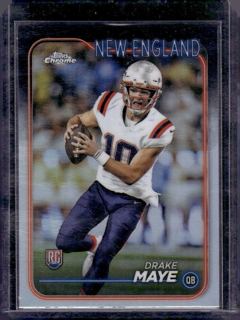 Drake Maye Refractor RC 2024 Topps Chrome #203 Football Card: Drake Maye Refractor RC 2024 Topps Chrome #203 Football Card