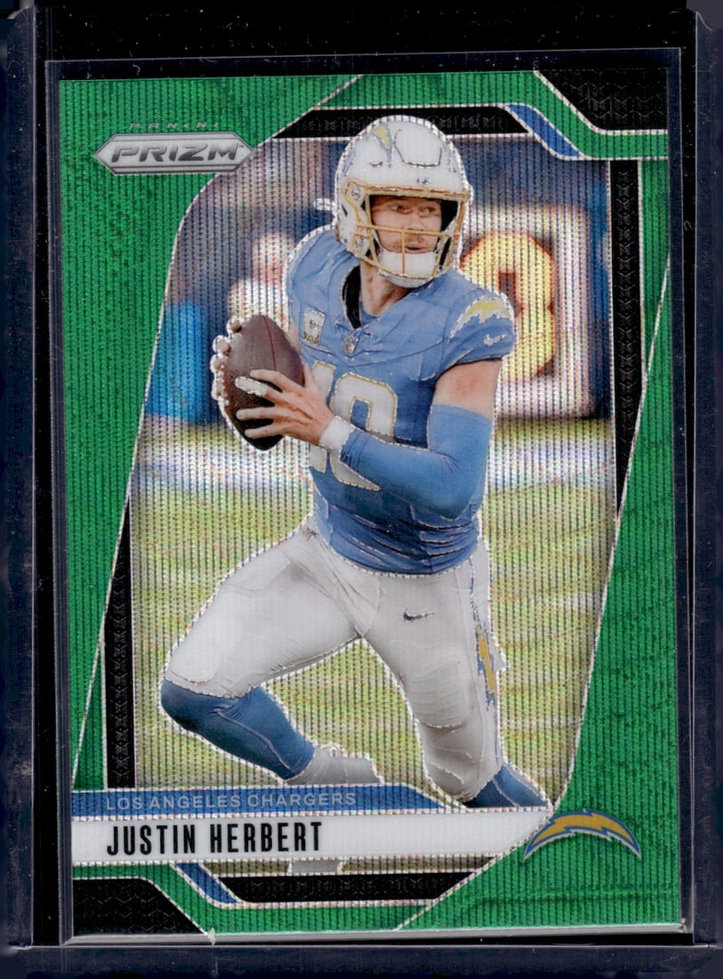 Justin Herbert Green Wave Prizm 2024 Panini Prizm #157, Football Cards, Sports Cards, NFL Cards (1 of 2)