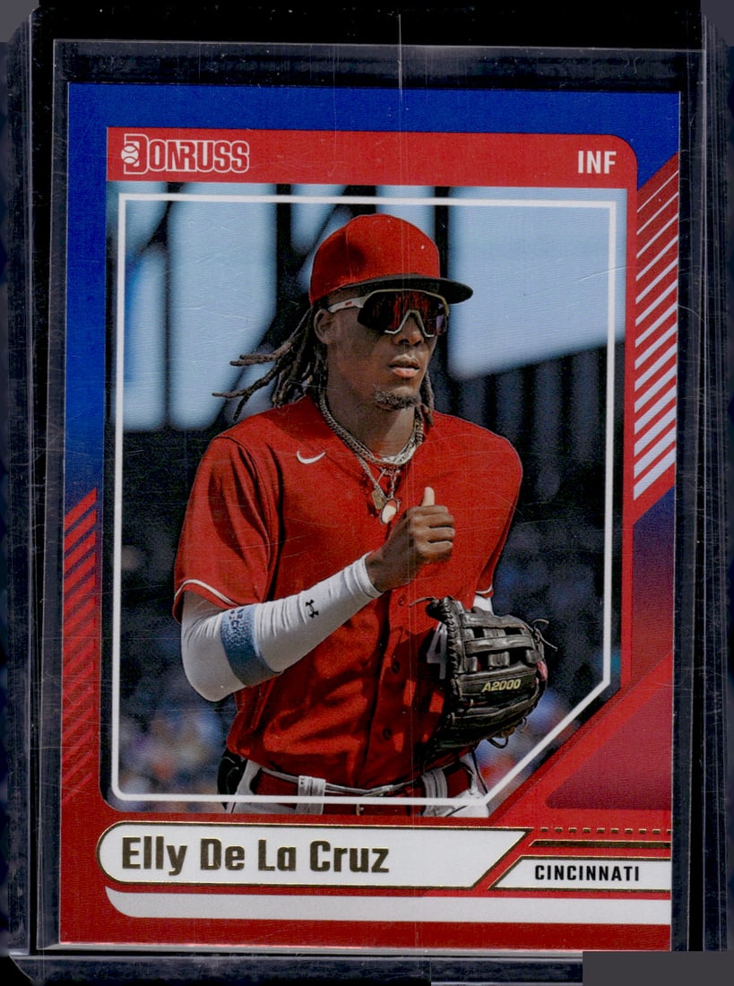 Elly De La Cruz Red/Blue Foil RC 2024 Panini Donruss #18, Rookie Card, Baseball Card, Sports Cards (1 of 2)