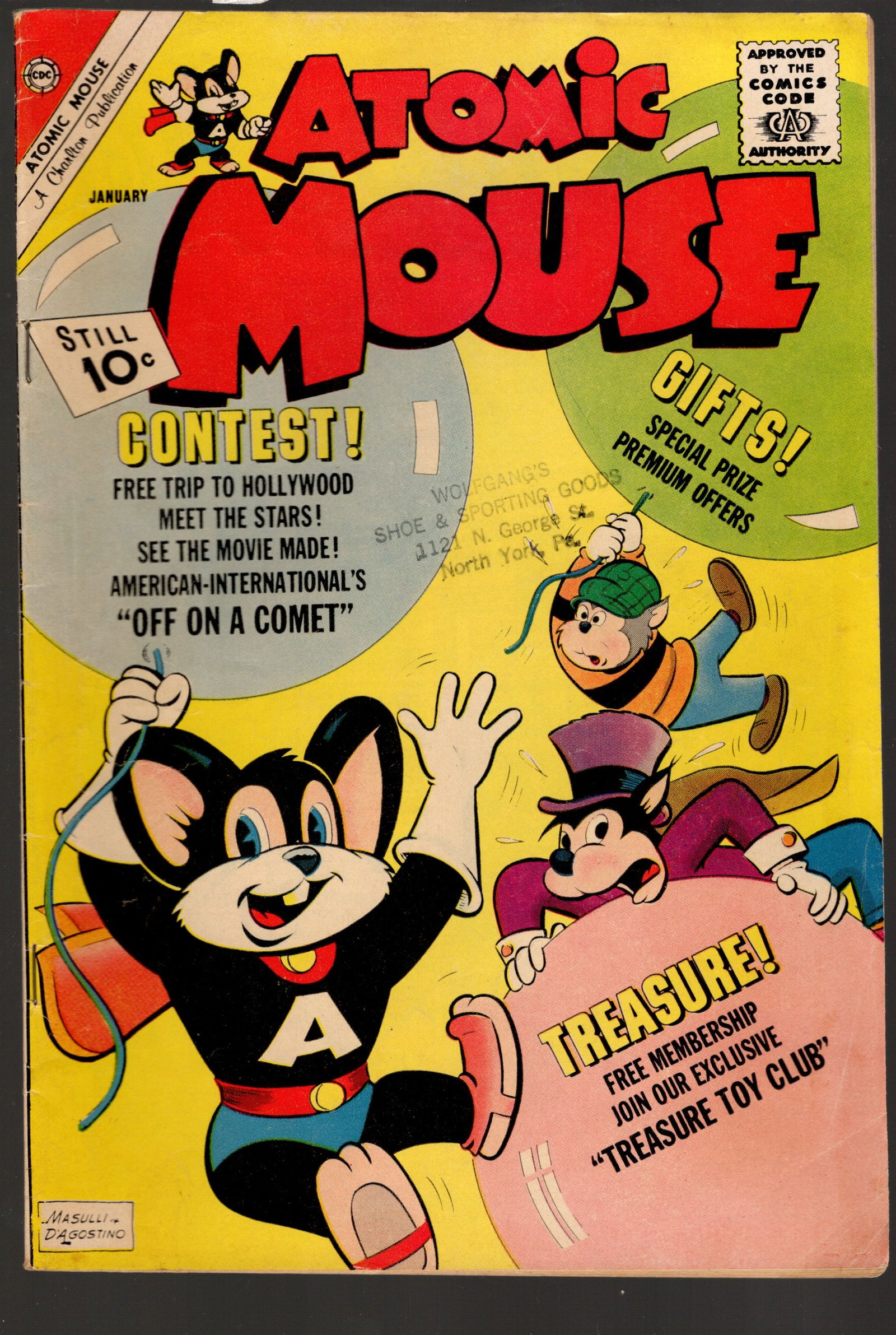 1962 Atomic Mouse Charlton Comic Book #46 - A PERFECT PAIR!!! Stamp Front Middle (1 of 2)