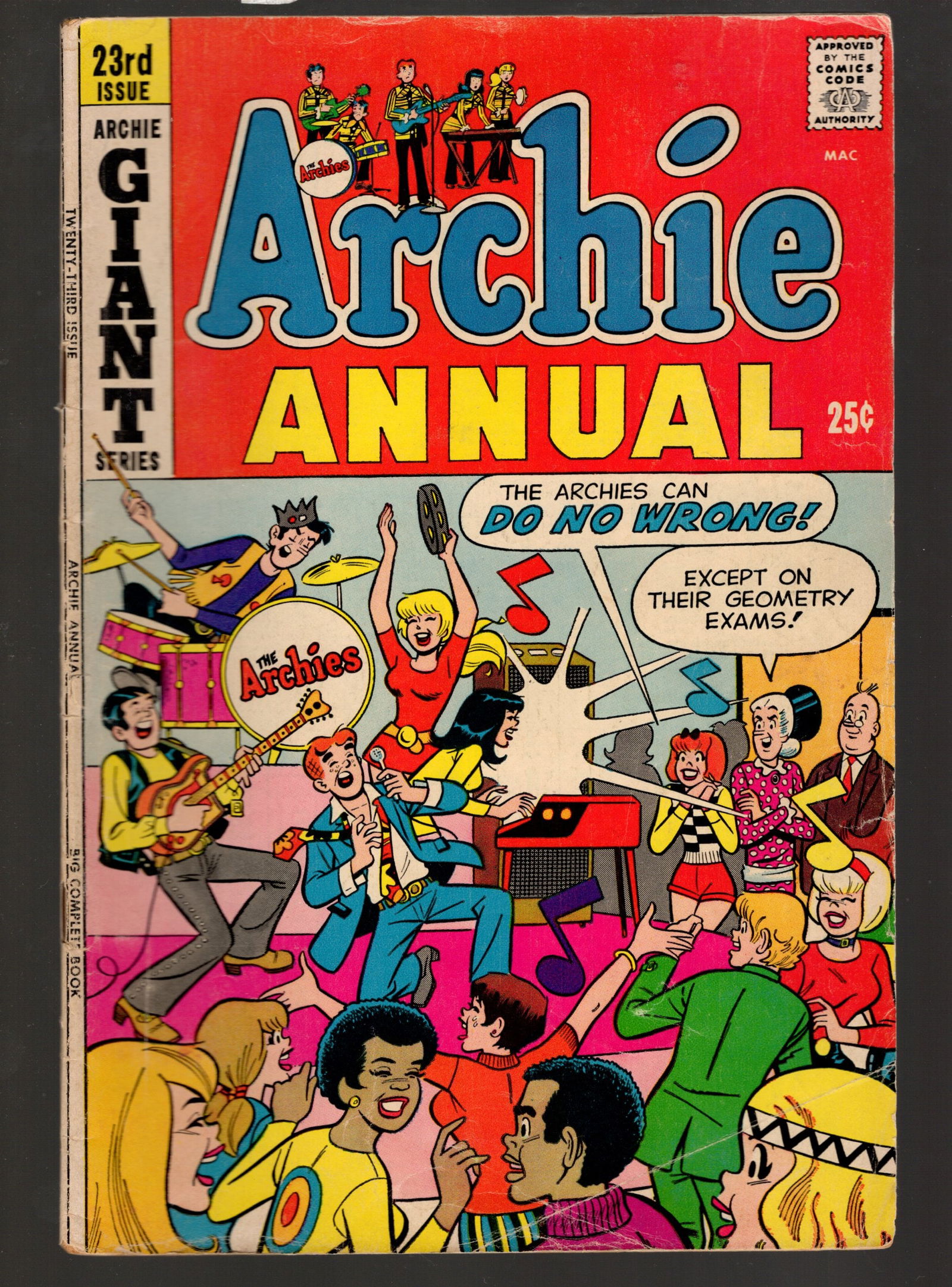 Archie Annual Vintage Comic Book Giant Series Band Cover #23 1971-'72, Archie Classic Comics (1 of 2)