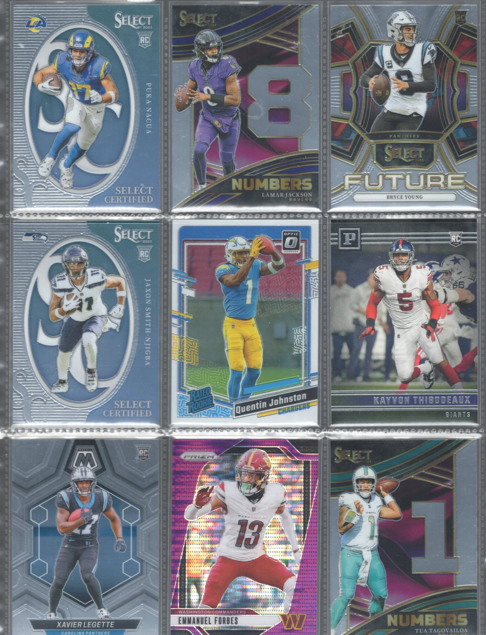 Football Cards Panini Including Rookie Cards & Stars, Sports Cards, Sports Collectibles: Puka Nacua, Lamar Jackson, Bryce Young, Jaxon Smith-Njigba, Quentin Johnson, Xavier Legette, Kayvon Thibodeaux, NFL Trading Cards, Football Cards, Rookie Football Cards, Panini Football Cards, Superbo