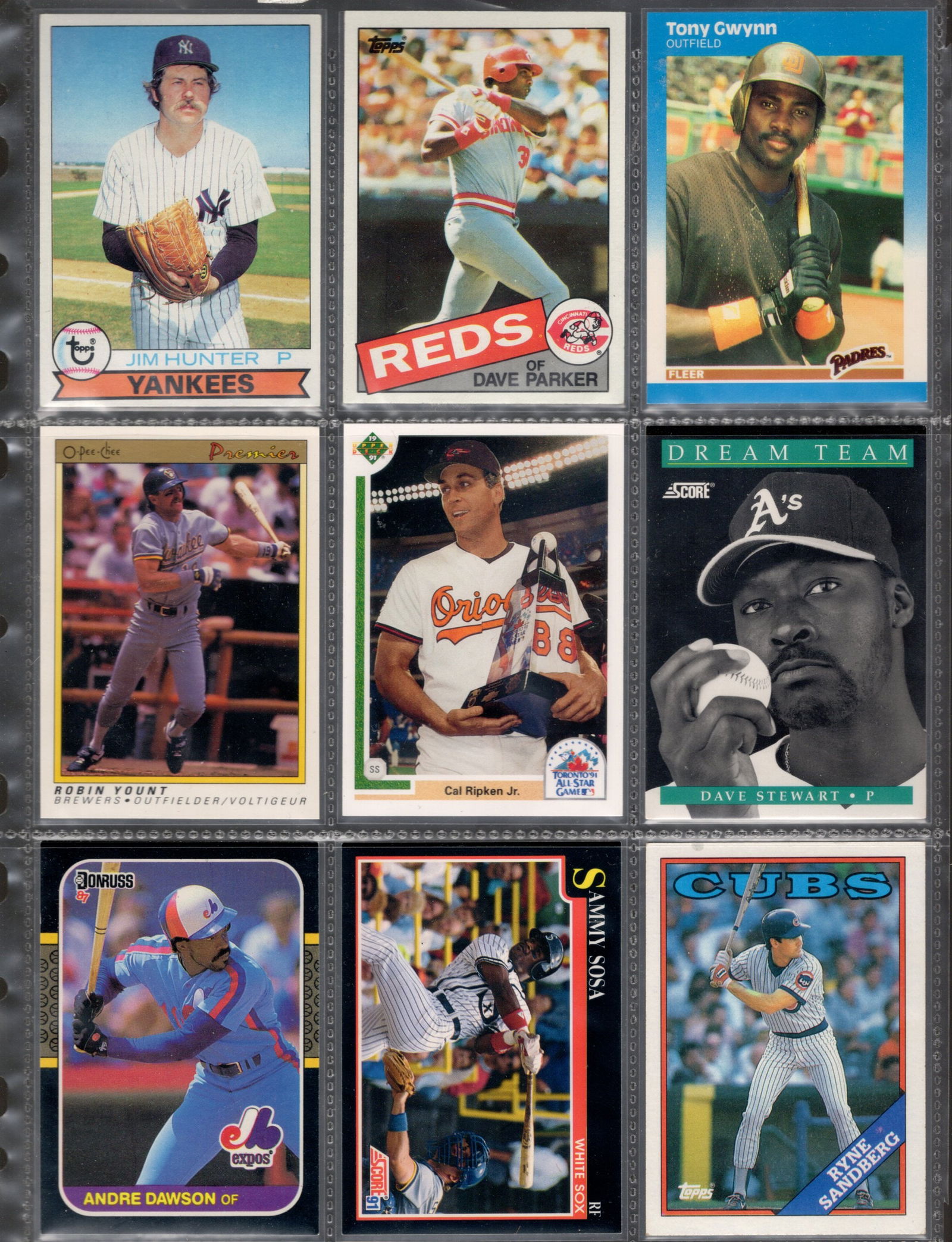 Vintage Baseball Cards Hall of Famers Topps, Score, O Pee Chee, Fleer, Upper Deck (1 of 2)