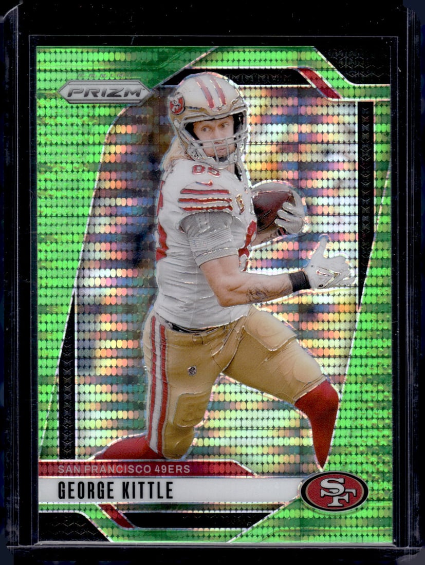 George Kittle Lot of 2 Neon Green Pulsar Prizm & Black/Green Prizm Die Cut, Football Cards: George Kittle Lot of 2 Neon Green Pulsar Prizm & Black/Green Prizm Die Cut, Sports Cards, NFL Trading Cards, NFL Cards, panini Cards, Panini Football Cards, San Francisco 49ers Panini Cards, Football