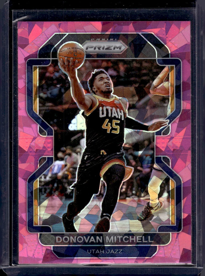 Donovan Mitchell Pink Cracked Ice 2021-22 Panini Prizm #72 (1 of 2)