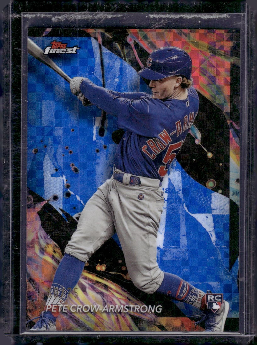 Pete Crow-Armstrong Blue Xfractor RC /75 2024 Topps Finest #104 Baseball Card: Pete Crow-Armstrong Blue Xfractor RC /75 2024 Topps Finest #104 Baseball Card