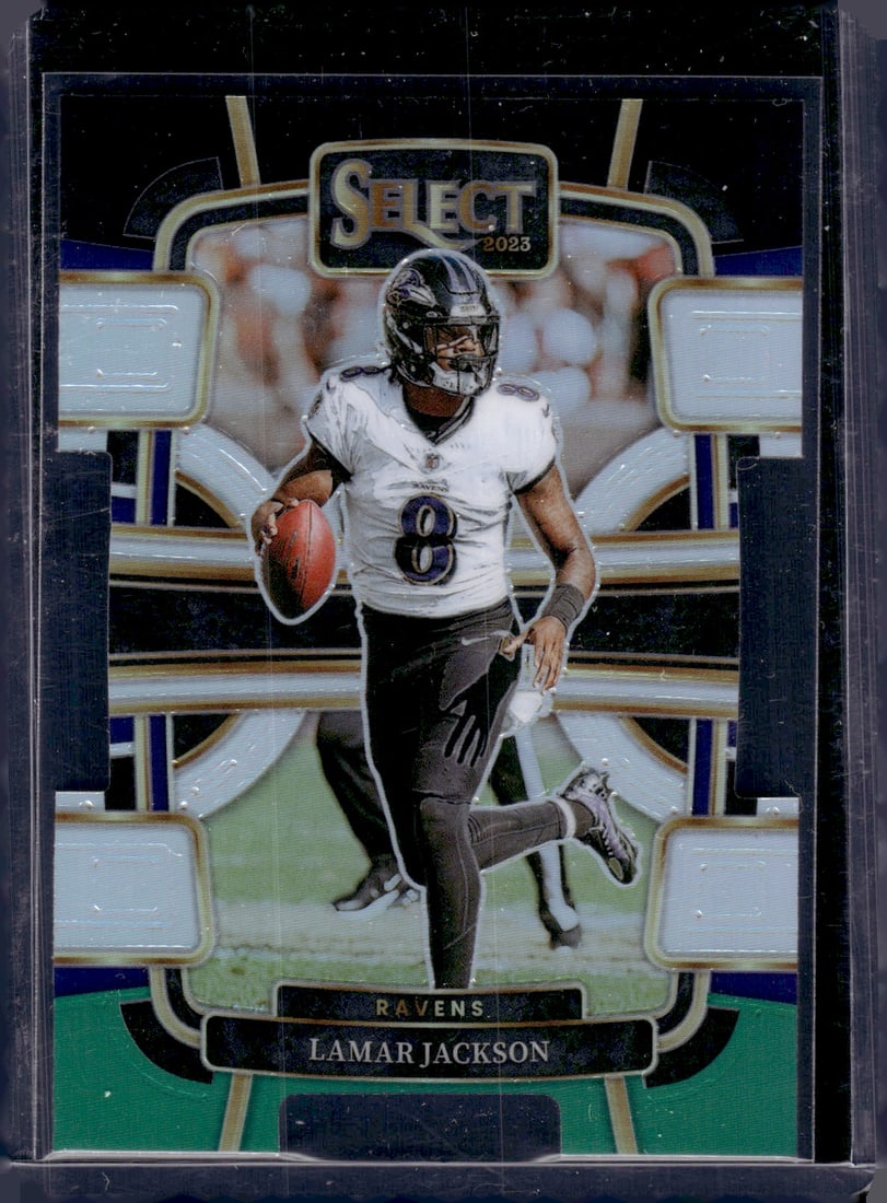 Lamar Jackson Black/Green Prizm Die Cut 2023 Panini Select #7 Sports Card (1 of 2)