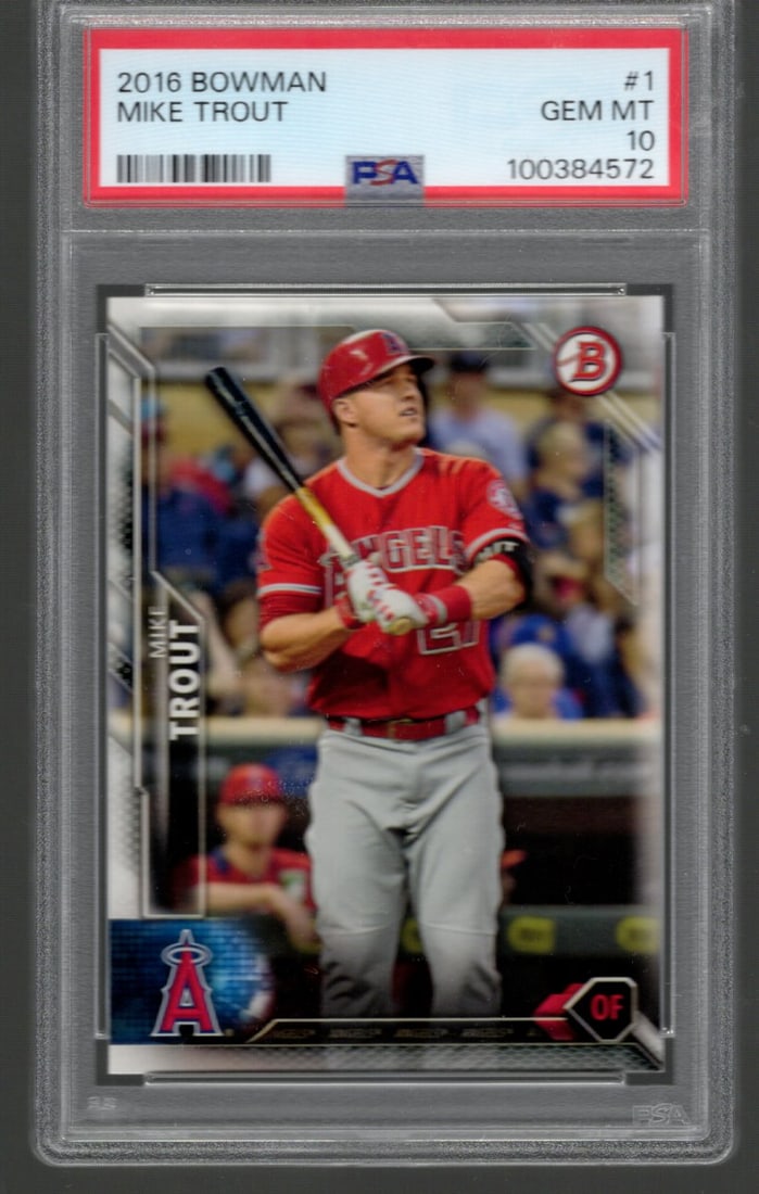Mike Trout 2016 Bowman #1 PSA 10 Baseball Card, Sports Cards, MLB Trading Cards, (1 of 2)