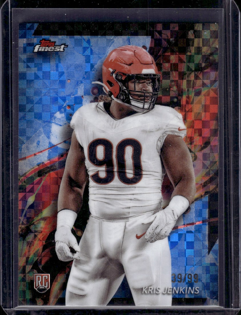 Kris Jenkins Blue Checkerboard RC /99 2024 Topps Finest #74: Kris Jenkins Blue Checkerboard RC /99 2024 Topps Finest #74