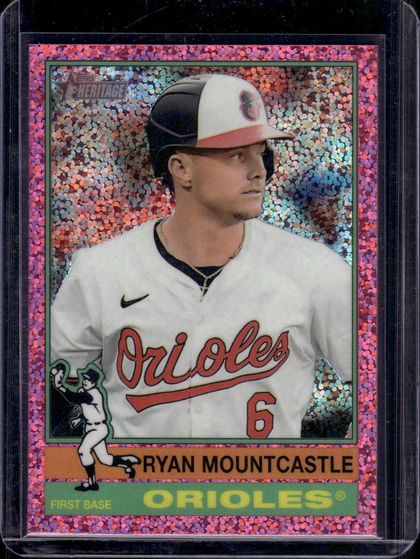 Ryan Mountcastle Pink Sparkle Refractor 2025 Topps Heritage #27: Ryan Mountcastle Pink Sparkle Refractor 2025 Topps Heritage #27