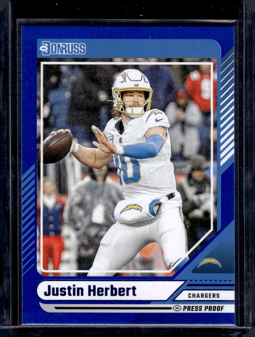 Justin Herbert Blue Press Proof 2024 Panini Donruss #250 (1 of 2)