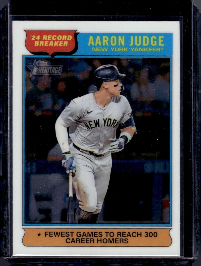 Aaron Judge Record Breaker Chrome 2025 Topps Heritage #3 Baseball Card: Aaron Judge Record Breaker Chrome 2025 Topps Heritage #3 Baseball Card