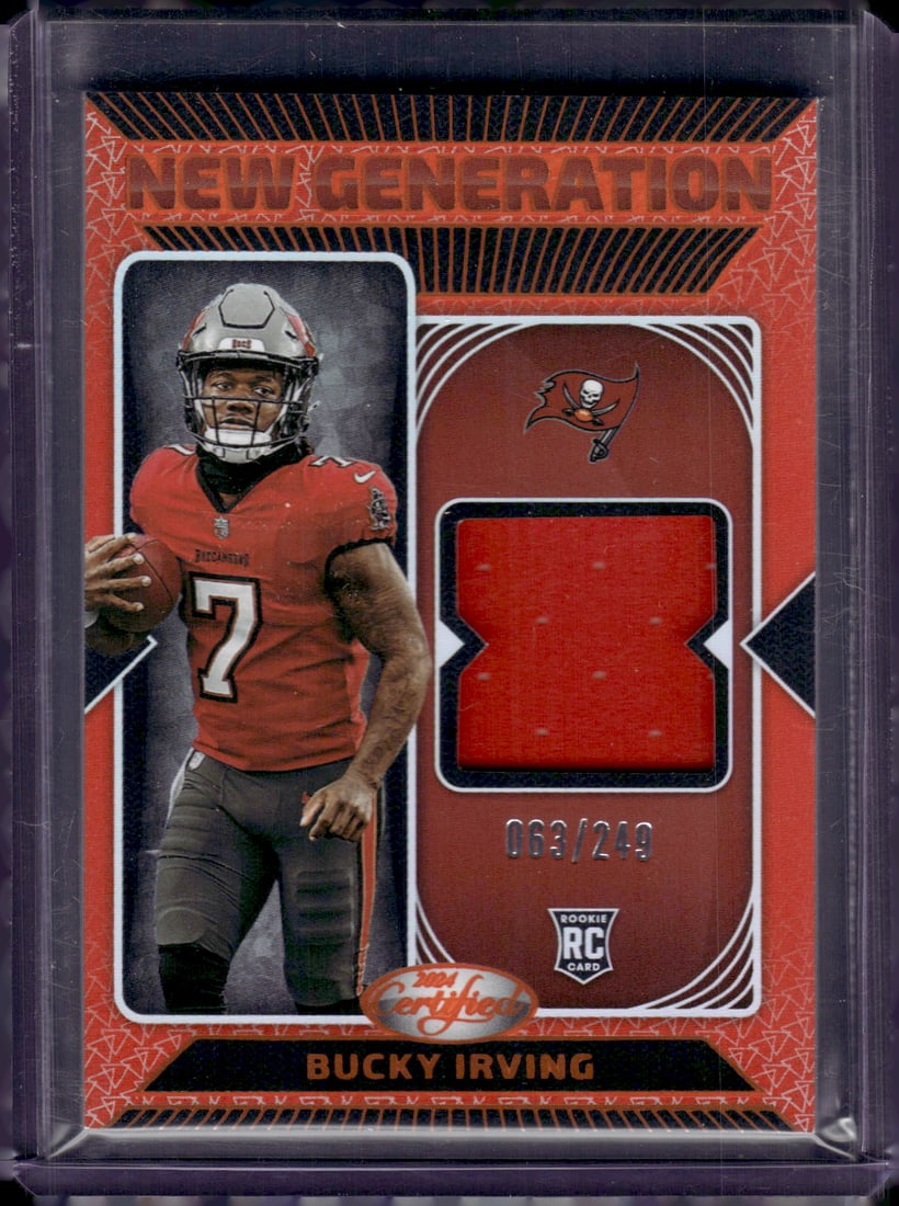 Bucky Irving Orange RC Patch /249 2024 Panini Certified #NGS-BIG Football Card: Bucky Irving Orange RC Patch /249 2024 Panini Certified #NGS-BIG Football Card
