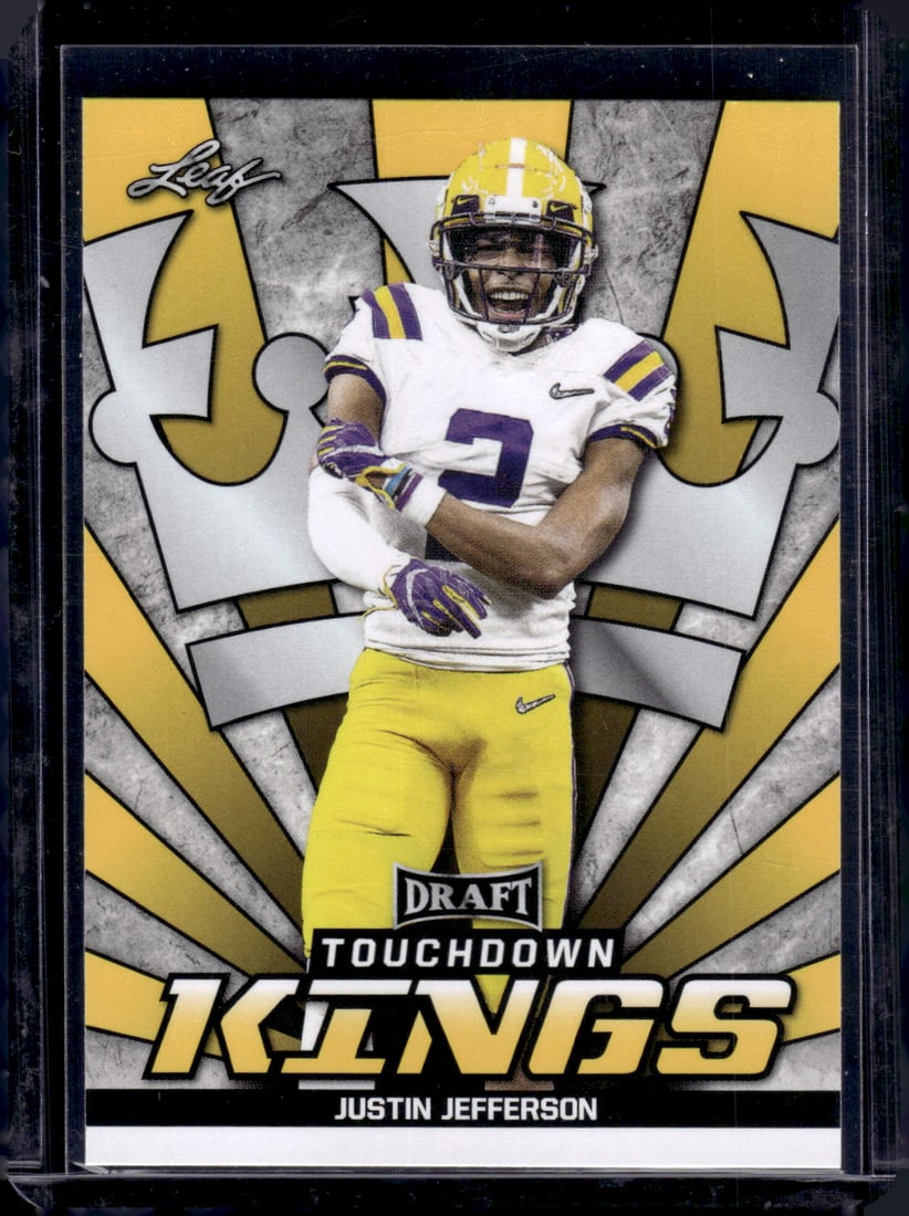 Justin Jefferson Touchdown Kings Gold RC 2020 Leaf Draft #87 (1 of 2)