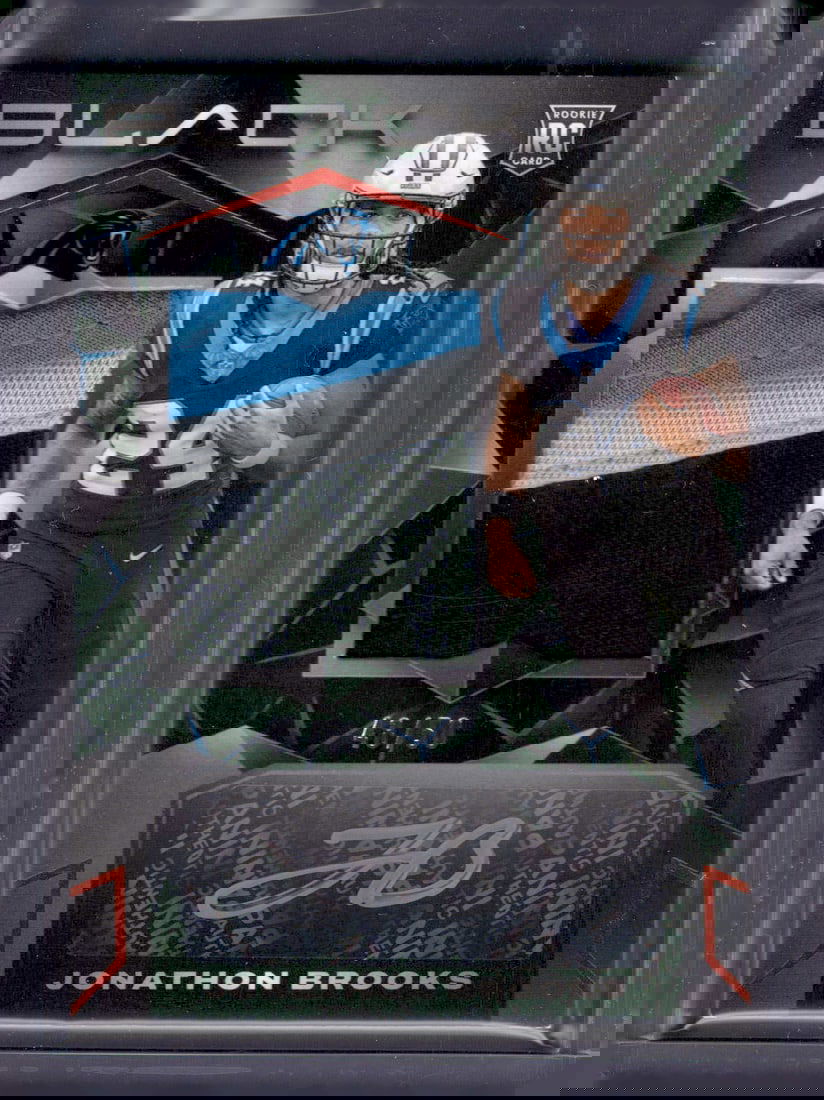 Jonathan Brooks Orange Rookie Patch Auto /50 2024 Panini Black #217 Football Card (1 of 2)