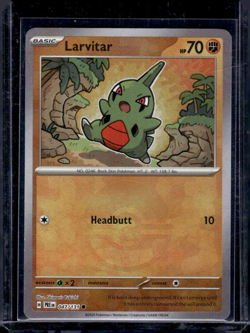 2025 Pokemon Prizmatic Evolutions Larvitar Pokeball Reverse Holo 47/131 TCG Cards (1 of 2)
