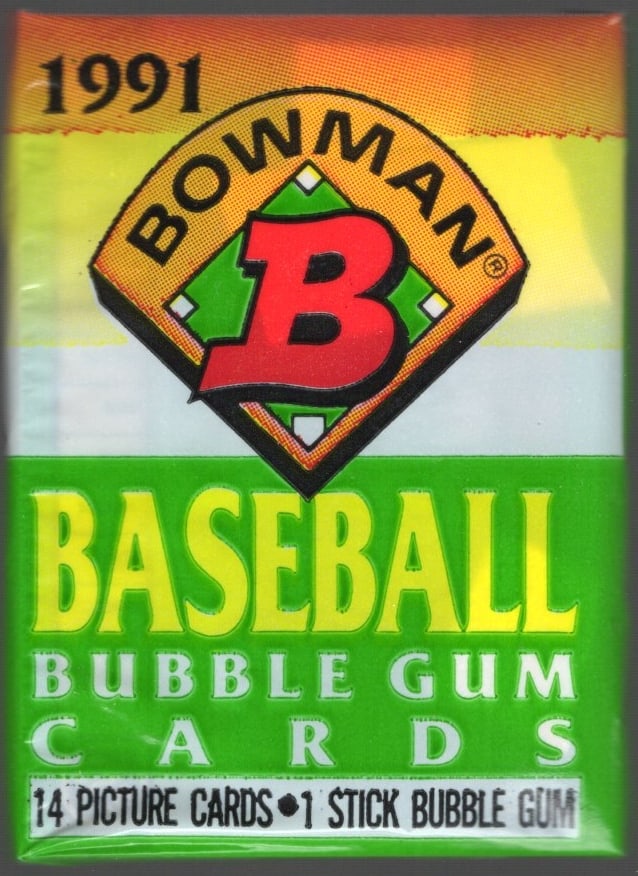 1991 Bowman Vintage Baseball Cards Retail Box Wax Pack Sports Cards MLB Trading Cards (1 of 1)