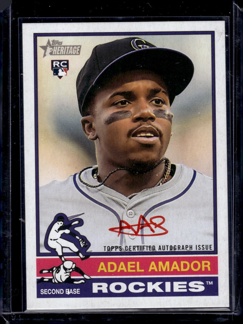 Adael Amador Real One Red Ink RC Auto /76 2025 Topps Heritage #ROA-AA Baseball Card (1 of 2)