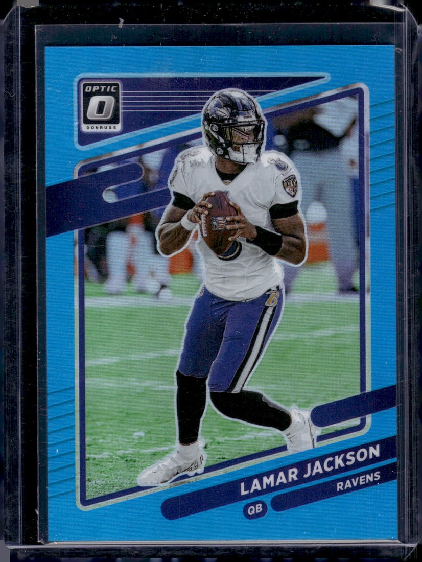 Lamar Jackson Aqua Prizm /299 2021 Donruss Optic #128 Sports Card Football Card (1 of 2)