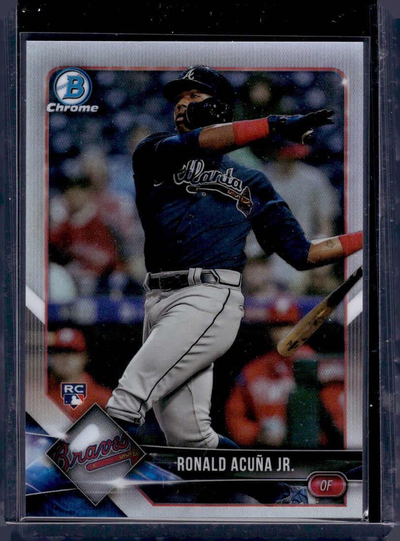Ronald Acuna Jr. Refractor RC /499 2018 Bowman Chrome #40 Baseball Card Sports Card (1 of 2)
