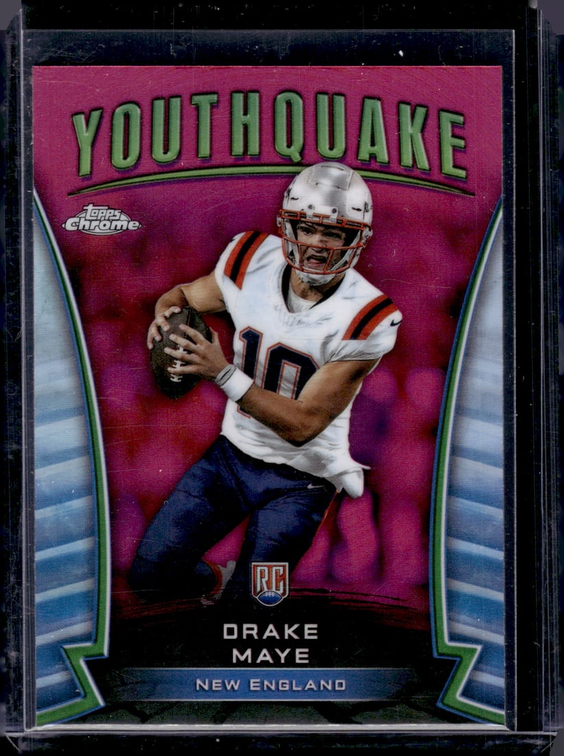 Drake Maye Youthquake Pink Refractor RC 2024 Topps Chrome #Y-2: Drake Maye Youthquake Pink Refractor RC 2024 Topps Chrome #Y-2